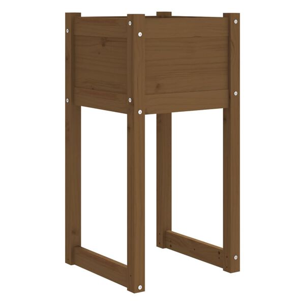 vidaXL Ζαρντινιέρα Καφέ Μελί 40x40x81 εκ. από Μασίφ Ξύλο Πεύκου