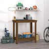 vidaXL Πάγκος Εργασίας Μελί Καφέ 80x50x80 εκ. Μασίφ Ξύλο Πεύκο