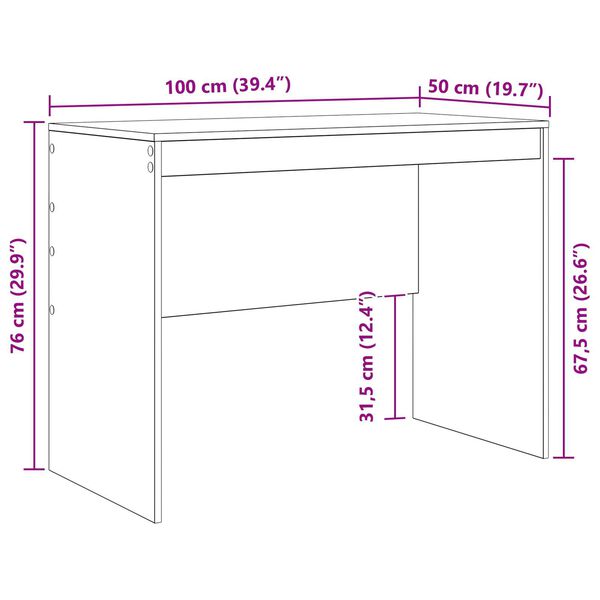 vidaXL Γραφείο με αποθηκευτικό χώρο με συρτάρι 2 pcs Γκρι sonoma