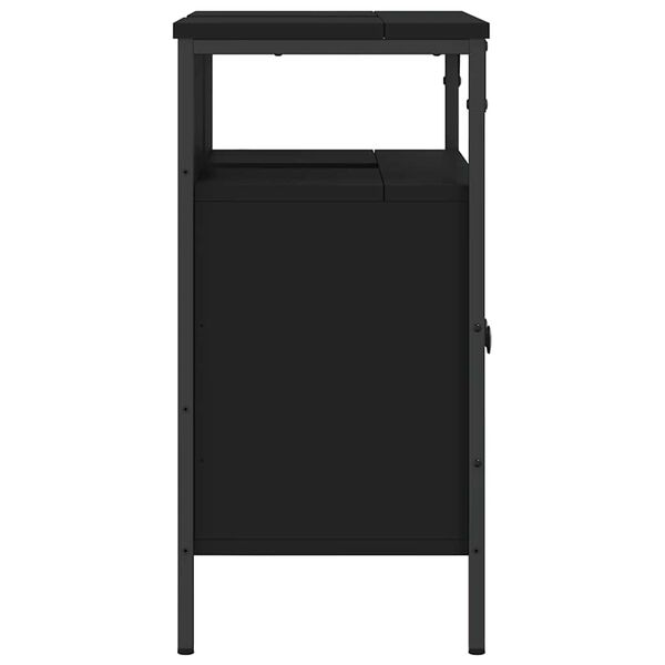 vidaXL Ντουλάπι Νιπτήρα Μπάνιου Μαύρο 60x30x60 εκ. Επεξεργασμένο Ξύλο