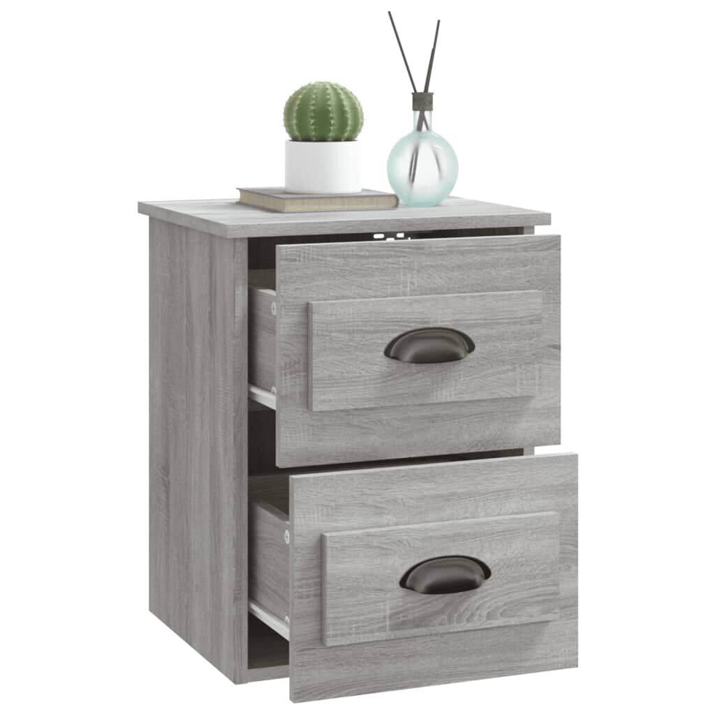vidaXL Κομοδίνο Επιτοίχιο Γκρι Sonoma 41,5x36x53 εκ.