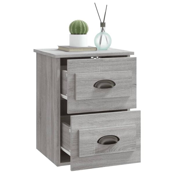 vidaXL Κομοδίνο Επιτοίχιο Γκρι Sonoma 41,5x36x53 εκ.