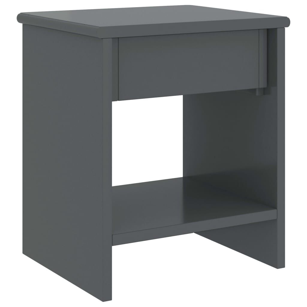 vidaXL Κομοδίνο Σκούρο Γκρι 35 x 30 x 40 εκ. Μασίφ Ξύλο Πεύκου