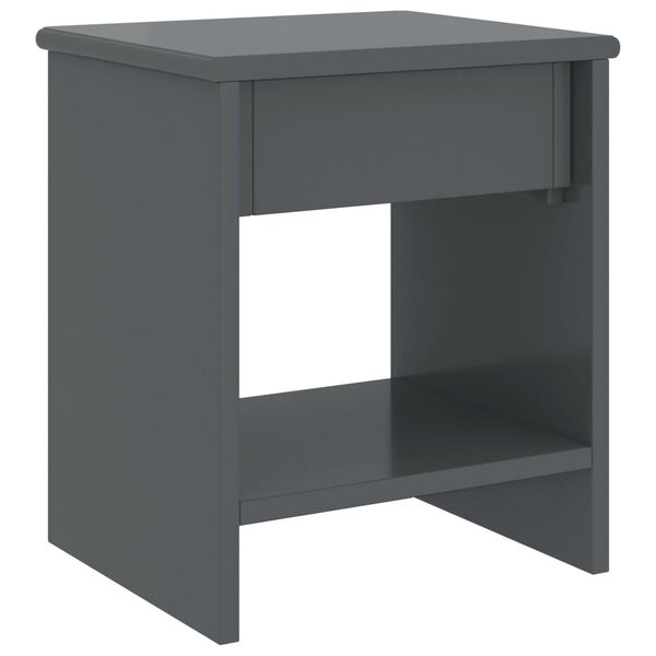 vidaXL Κομοδίνο Σκούρο Γκρι 35 x 30 x 40 εκ. Μασίφ Ξύλο Πεύκου