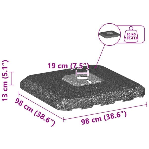 vidaXL Σετ Βάσης Παρασύρτη 4 Τεμαχίων - 130kg Άμμος ή 90kg Νερό