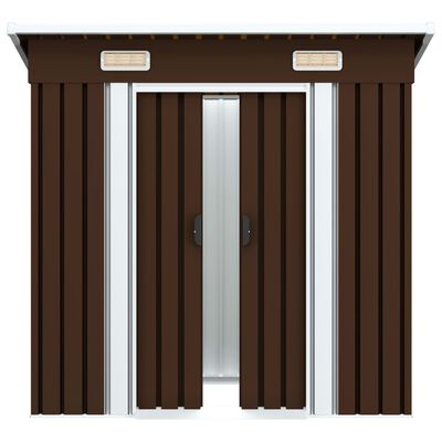 vidaXL Αποθήκη Κήπου Καφέ 194 x 121 x 181 εκ. Ατσάλινη