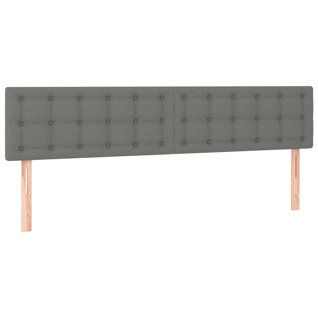 vidaXL Κεφαλάρια Κρεβατιού 2 τεμ. Σκ. Γκρι 100x5x78/88 εκ. Υφασμάτινο