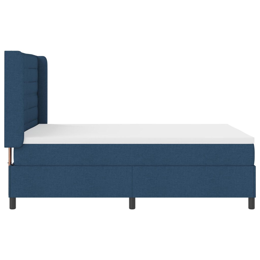 vidaXL Κρεβάτι Box Spring με Στρώμα & LED Μπλε 140x200 εκ Υφάσμα