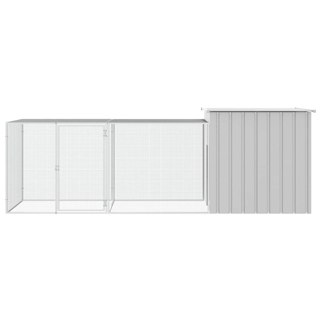 vidaXL Κοτέτσι - Κλουβί Γκρι 300x91x100 εκ. από Γαλβανισμένο Χάλυβα