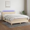 vidaXL &Kappa;&rho;&epsilon;&beta;ά&tau;&iota; Boxspring &mu;&epsilon; &Sigma;&tau;&rho;ώ&mu;&alpha; & LED &Kappa;&rho;&epsilon;&mu; 140x190 &epsilon;&kappa;. &Upsilon;&phi;&alpha;&sigma;&mu;ά&tau;&iota;&nu;&omicron;
