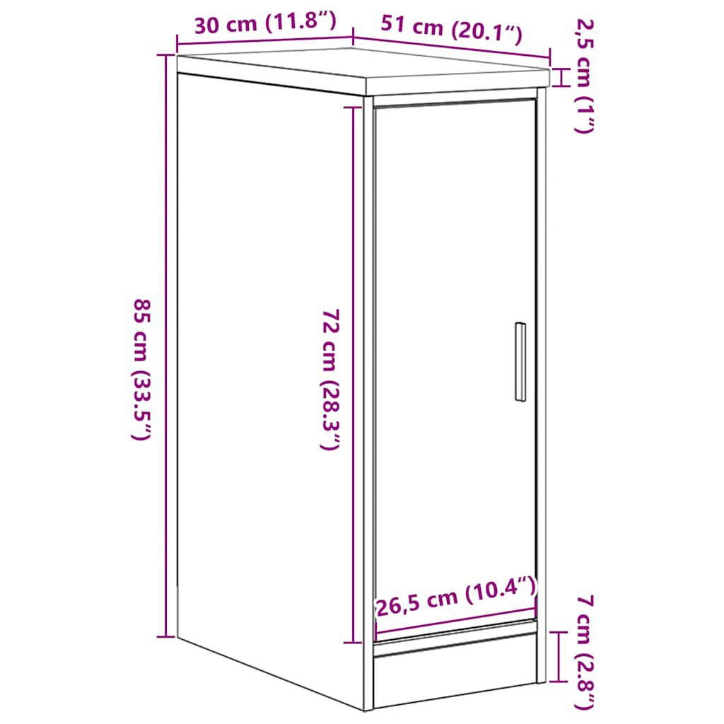 vidaXL ντουλάπι αποθήκευσης γκαράζ 30x51x85 εκ μασίφ ξύλο πεύκο