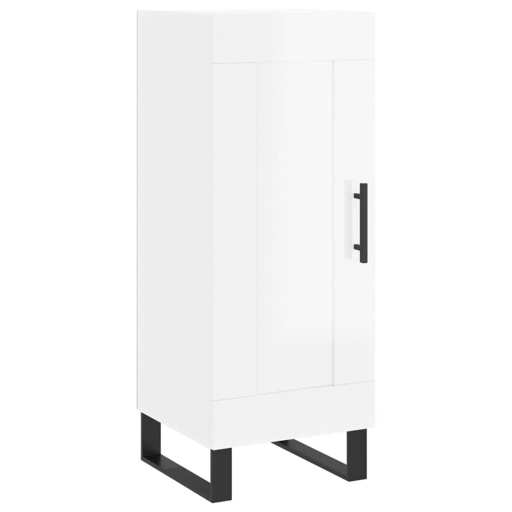 vidaXL Ντουλάπι Γυαλ. Λευκό 34,5 x 34 x 180 εκ. από Επεξεργασμένο Ξύλο