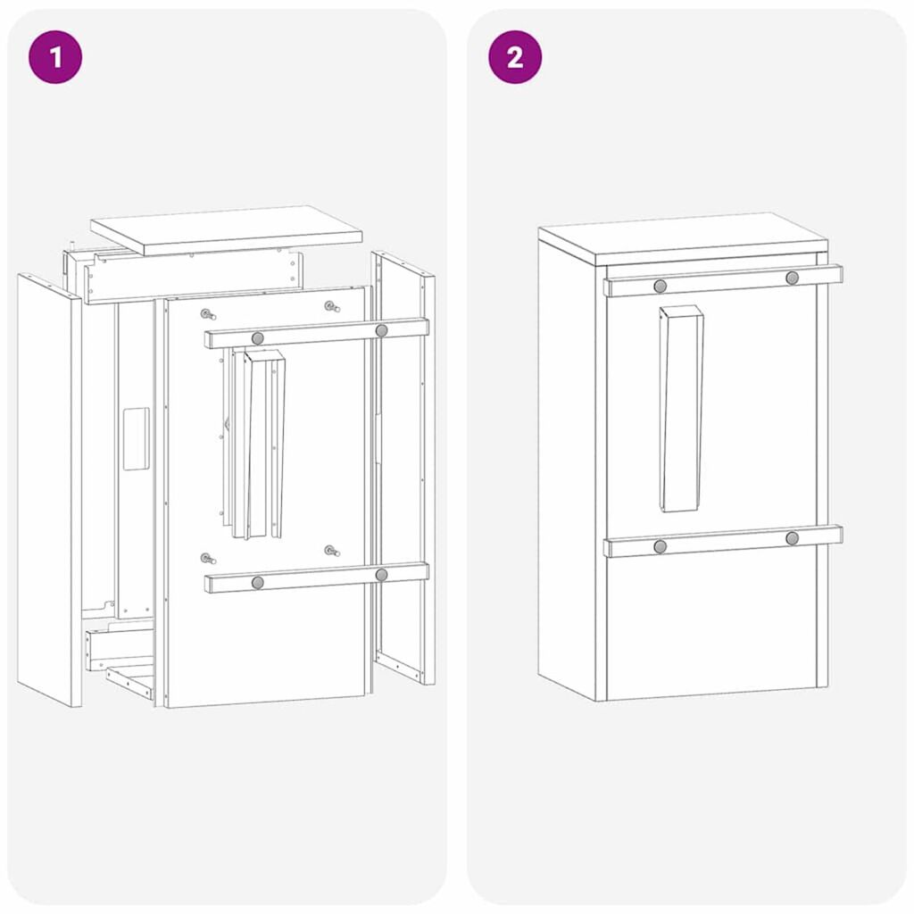 vidaXL γραμματοκιβώτιο Μαύρο 30 x 23 x 55 εκ. Ανοξείδωτο ατσάλι