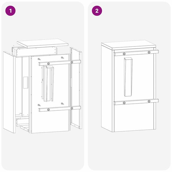 vidaXL γραμματοκιβώτιο Μαύρο 30 x 23 x 55 εκ. Ανοξείδωτο ατσάλι