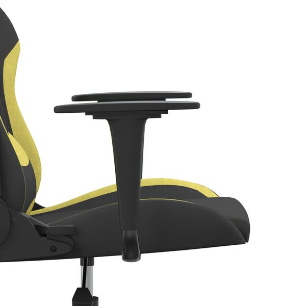 vidaXL Καρέκλα Μασάζ Gaming Μαύρο και Αν. Πράσινο Υφασμάτινη