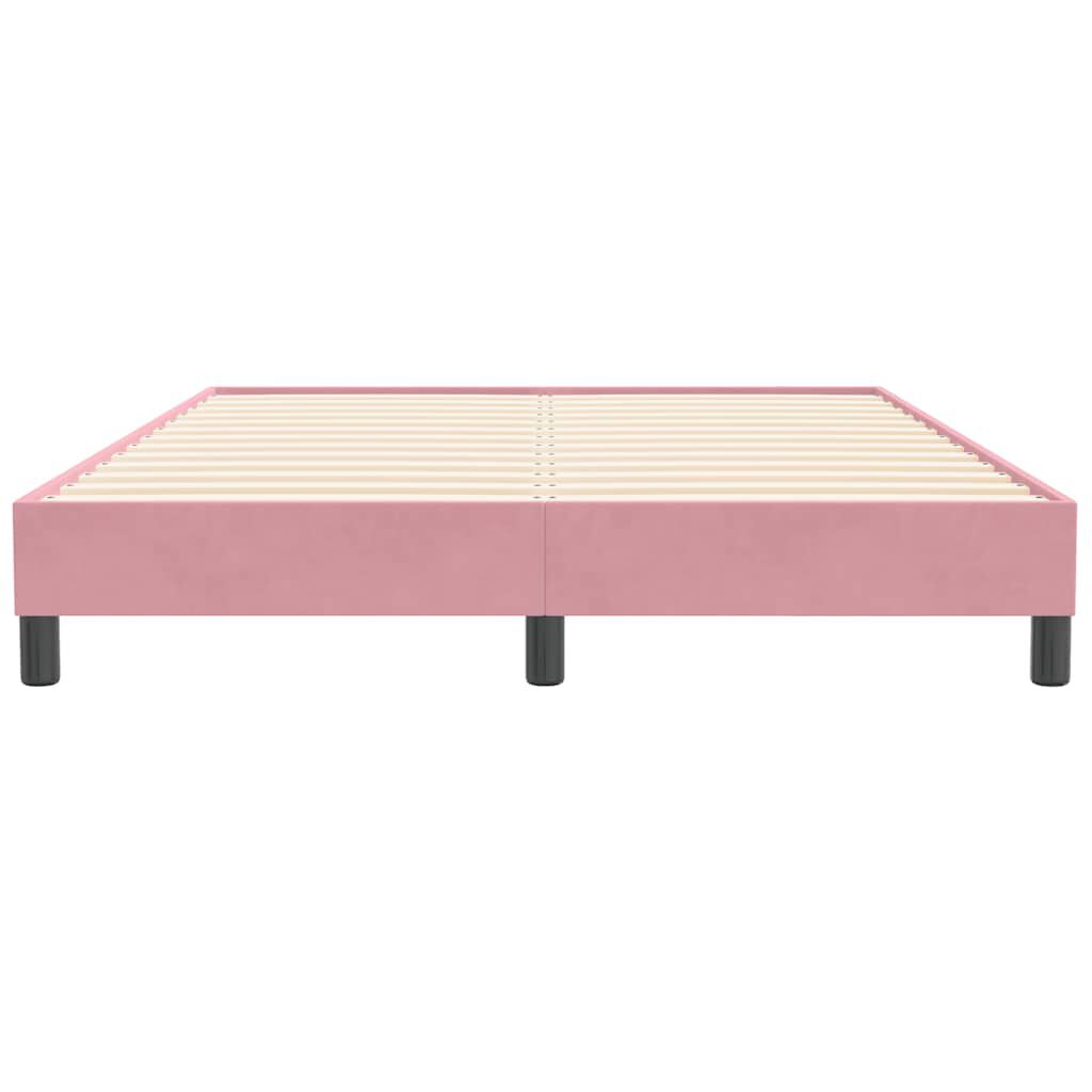 vidaXL Box Spring κρεβάτι χωρίς στρώμα ροζ 160x210 cm Βελούδινο