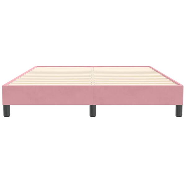 vidaXL Box Spring κρεβάτι χωρίς στρώμα ροζ 160x210 cm Βελούδινο