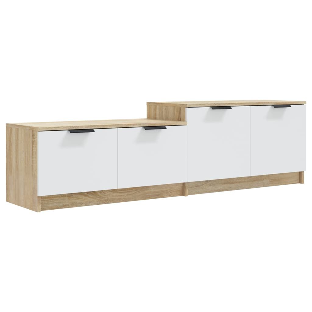 vidaXL Έπιπλο Τηλεόρασης Λευκό/Sonoma Δρυς 158,5x36x45 εκ. Επεξ. Ξύλο