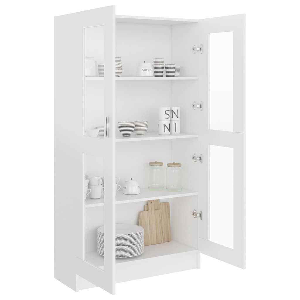 vidaXL Βιτρίνα Λευκή 82,5 x 30,5 x 150 εκ. Επεξ. Ξύλο