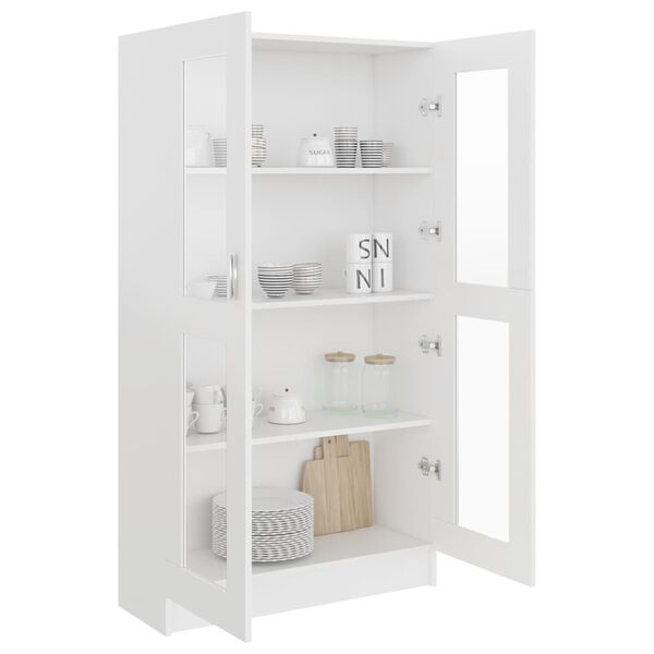 vidaXL Βιτρίνα Λευκή 82,5 x 30,5 x 150 εκ. Επεξ. Ξύλο