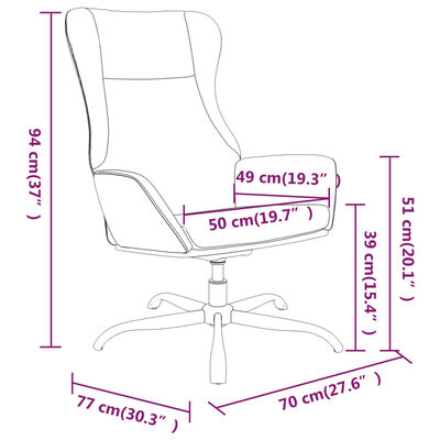 vidaXL Πολυθρόνα Relax Γυαλιστερό Καφέ Συνθετικό Δέρμα με Υποπόδιο