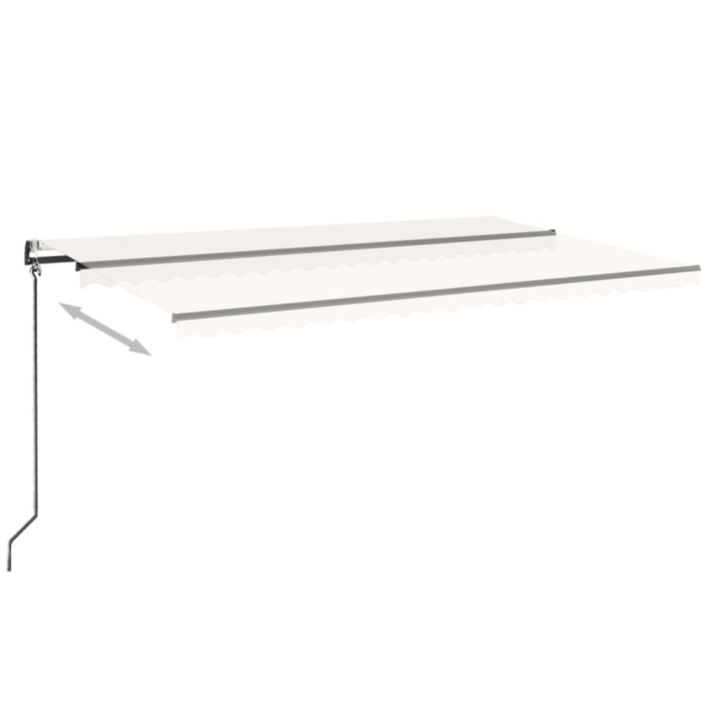 vidaXL Τέντα Αυτόματη με LED & Αισθητήρα Ανέμου Κρεμ 500x350 εκ.