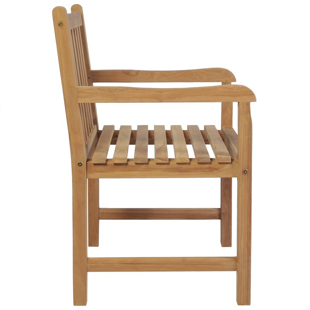 vidaXL Καρέκλες Κήπου 2 τεμ. από Μασίφ Ξύλο Teak με Taupe Μαξιλάρια