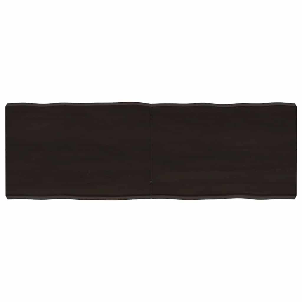 vidaXL Επιφ Τραπεζιού Αν Καφέ 120x40x(2-6)εκ.Ακατέργ. Μασίφ Ξύλο Δρυός