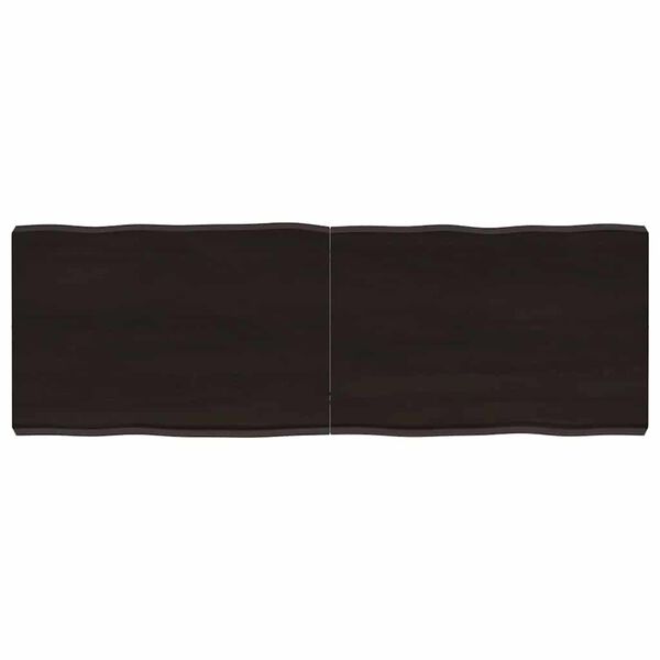 vidaXL Επιφ Τραπεζιού Αν Καφέ 120x40x(2-6)εκ.Ακατέργ. Μασίφ Ξύλο Δρυός