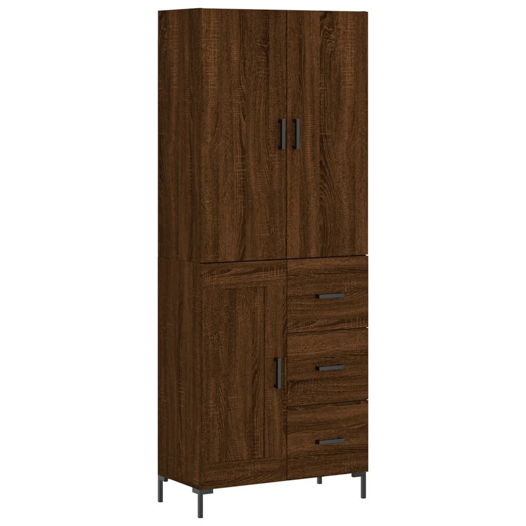 vidaXL Ντουλάπι Καφέ Δρυς 69,5 x 34 x 180 εκ. από Επεξεργασμένο Ξύλο