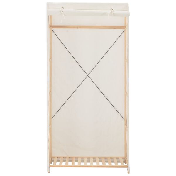 vidaXL Ντουλάπα Λευκή 79 x 40 x 170 εκ. Υφασμάτινη