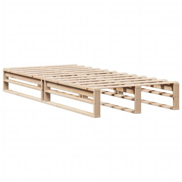 vidaXL Σκελετός Κρεβατιού Χωρίς Στρώμα 75x190 εκ Μασίφ Ξύλο Πεύκου