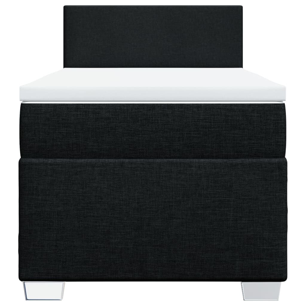 vidaXL Κρεβάτι Boxspring με Στρώμα Μαύρο 100 x 200 εκ. Υφασμάτινο