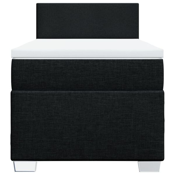 vidaXL Κρεβάτι Boxspring με Στρώμα Μαύρο 100 x 200 εκ. Υφασμάτινο