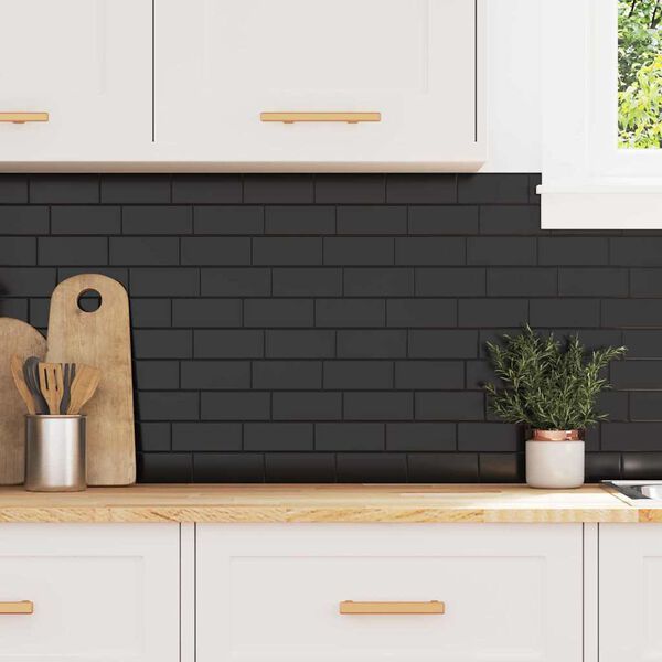 vidaXL Πλακάκι Subway 10 pcs Μαύρο 29.4 x 21.4 εκ.