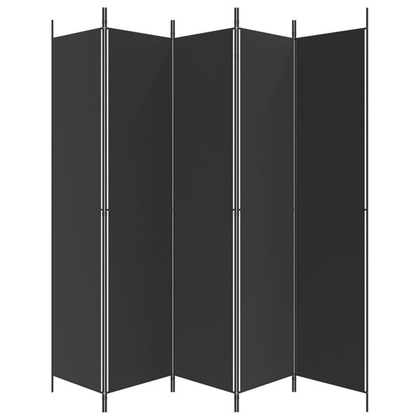 vidaXL Διαχωριστικό Δωματίου με 5 Πάνελ Μαύρο 250x220 εκ. από Ύφασμα
