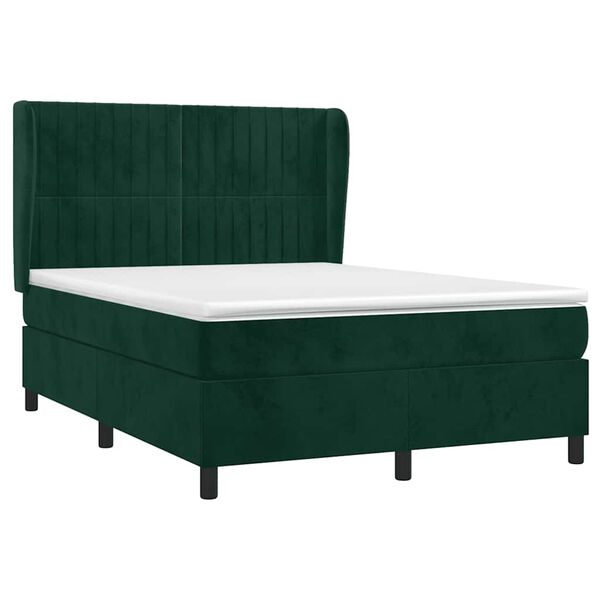vidaXL &Kappa;&rho;&epsilon;&beta;ά&tau;&iota; Boxspring &mu;&epsilon; &Sigma;&tau;&rho;ώ&mu;&alpha; &Sigma;&kappa;&omicron;ύ&rho;&omicron; &Pi;&rho;ά&sigma;&iota;&nu;&omicron; 140x190&epsilon;&kappa;. &Beta;&epsilon;&lambda;&omicron;ύ&delta;&iota;&nu;&omicron;