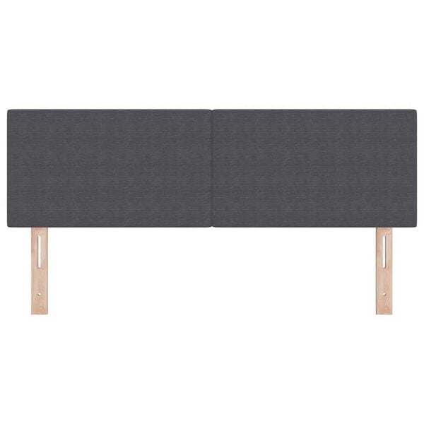 vidaXL Κεφαλάρι με κεφαλάρι Σκούρο γκρι 140 cm Ύφασμα Ριμπ