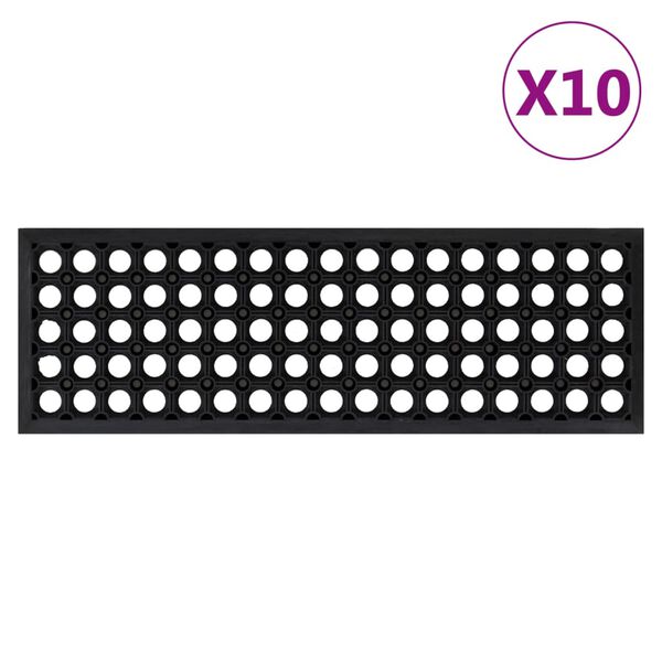 vidaXL Πατάκια Σκάλας 10 τεμ. 25 x 75 εκ. από Καουτσούκ