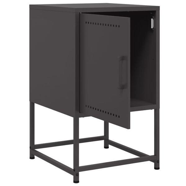 vidaXL Κομοδίνο Μαύρο 36 x 39 x 60,5 εκ. Ατσάλινο