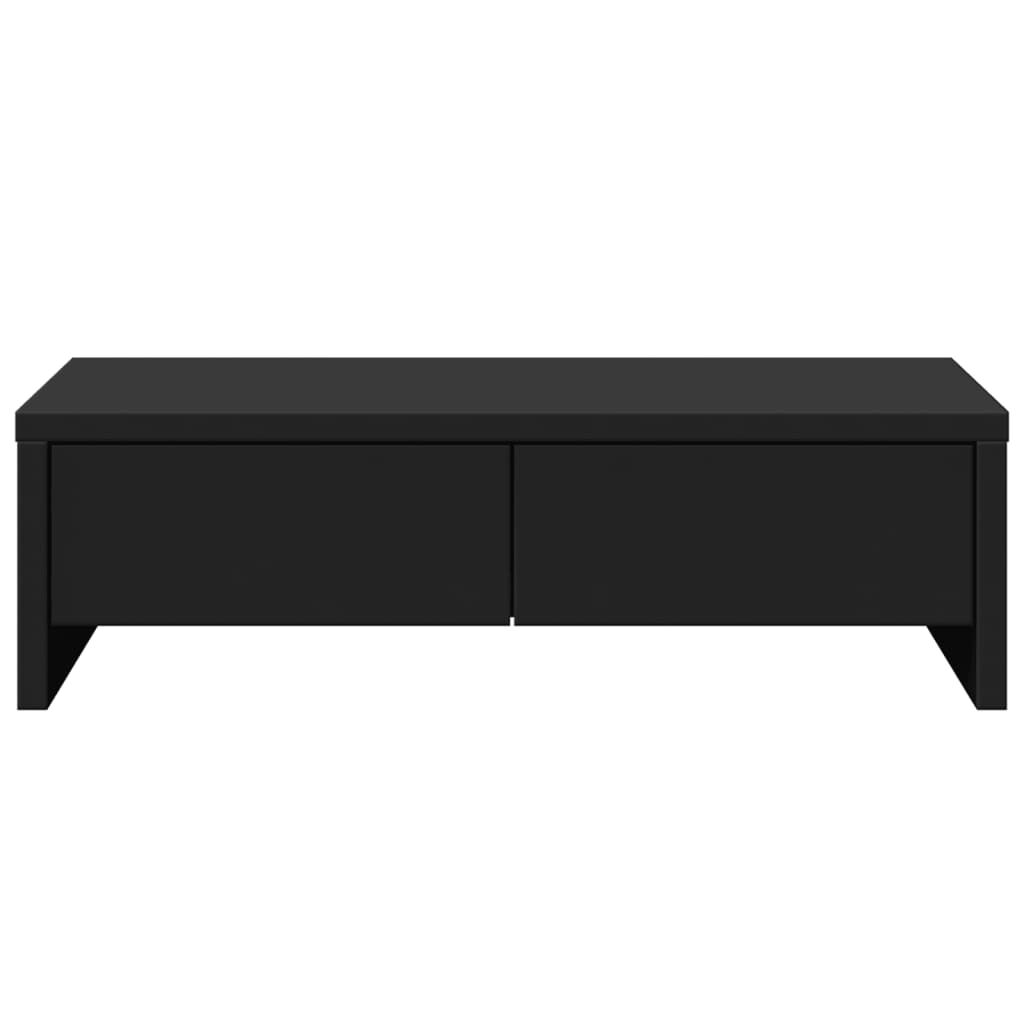vidaXL Βάση Οθόνης με Συρτάρια Μαύρο 50x27x15 εκ. Επεξεργασμένο Ξύλο