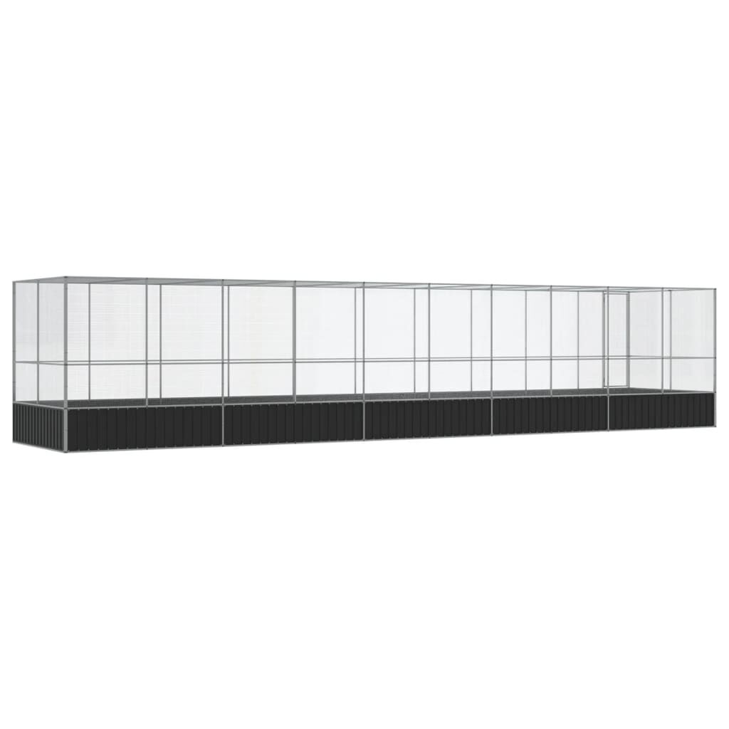 vidaXL Κλουβί με Επέκταση Ασημένιο 1039x207x212 εκ. Ατσάλινο