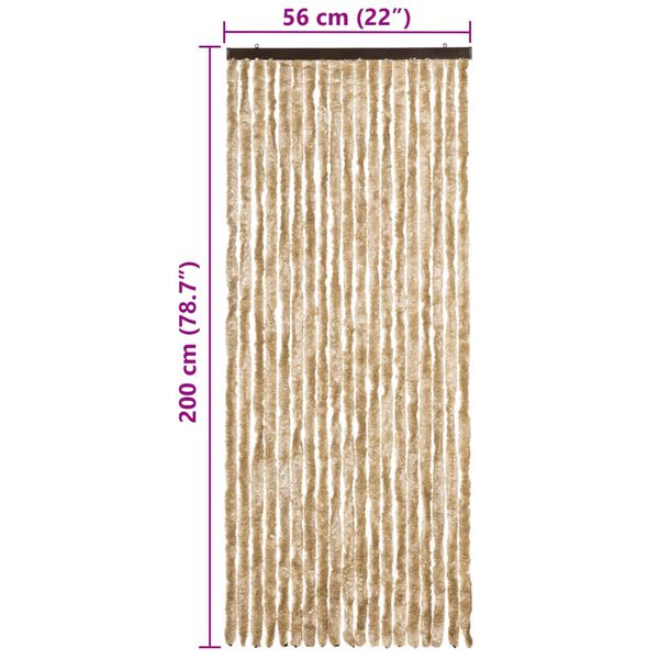 vidaXL Σήτα - Κουρτίνα Πόρτας Μπεζ 56 x 200 εκ. από Σενίλ