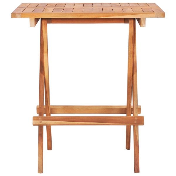 vidaXL Τραπέζι Bistro Πτυσσόμενο 60 x 60 x 65 εκ. από Μασίφ Ξύλο Teak