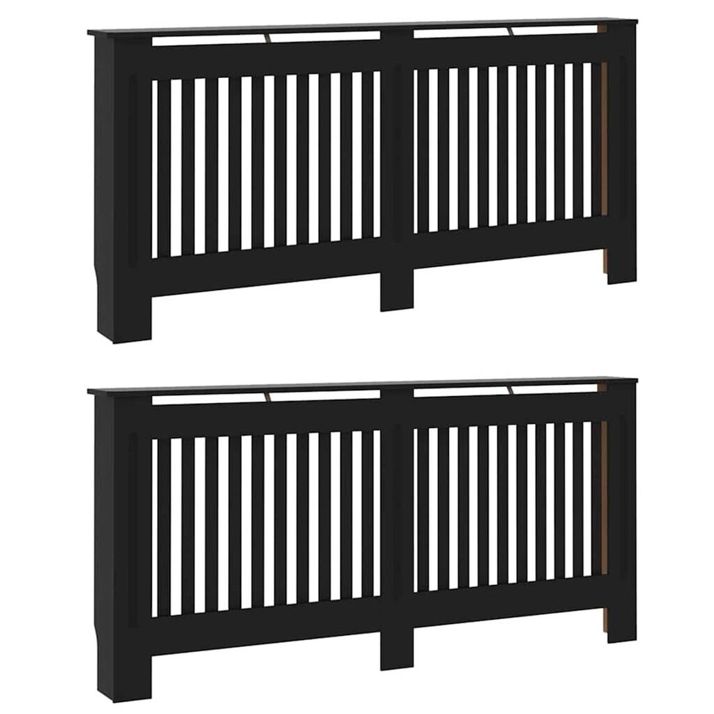vidaXL Καπάκι Καλοριφέρ 2 pcs Μαύρο 172 x 19 x 81.5 cm
