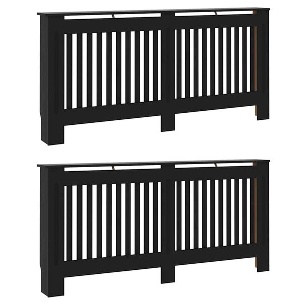 vidaXL Καπάκι Καλοριφέρ 2 pcs Μαύρο 172 x 19 x 81.5 cm