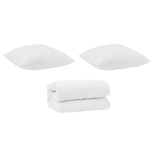 Σετ Κουβέρτας με μαξιλάρι 3 pcs Λευκό 260 x 220 εκ. Μικροΐνες