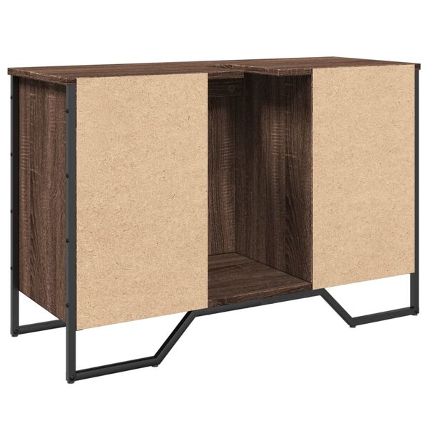 vidaXL Ντουλάπι Νιπτήρα Μπάνιου Καφέ Δρυς 91x35x60 εκ. Επεξ. Ξύλο