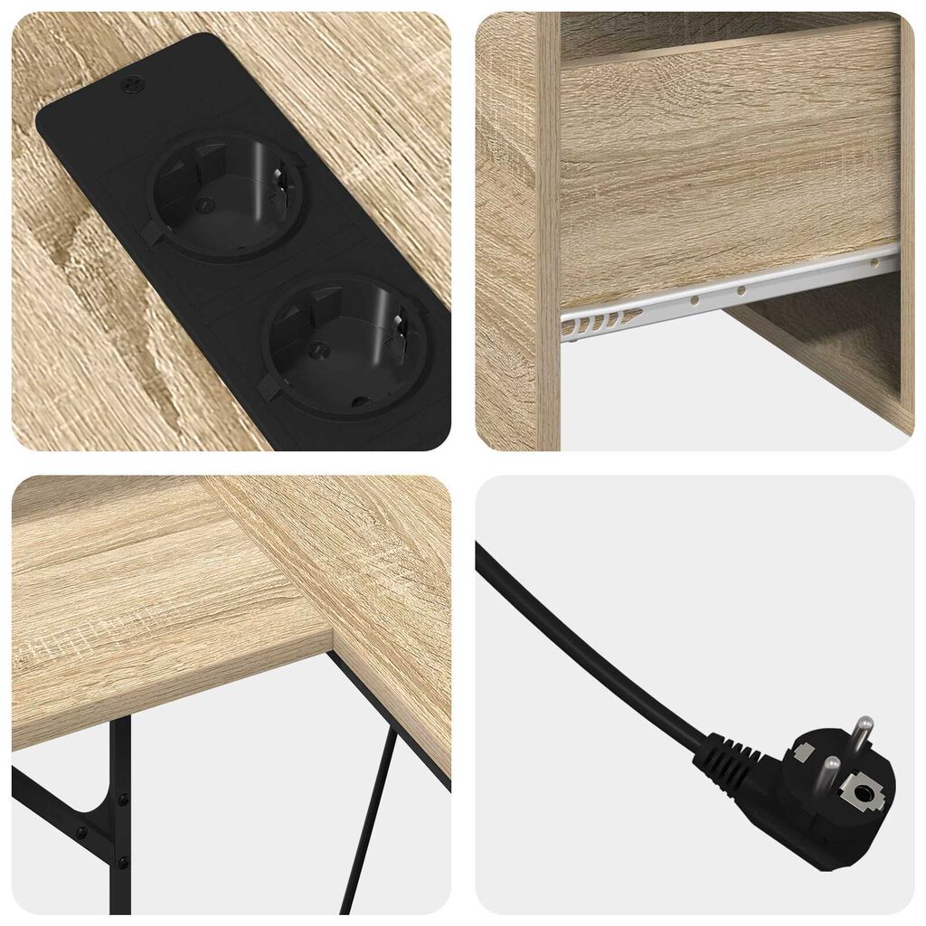 vidaXL Γραφείο Sonoma Oak 182 x 101 x 87.5 εκ. Επεξεργασμένο ξύλο