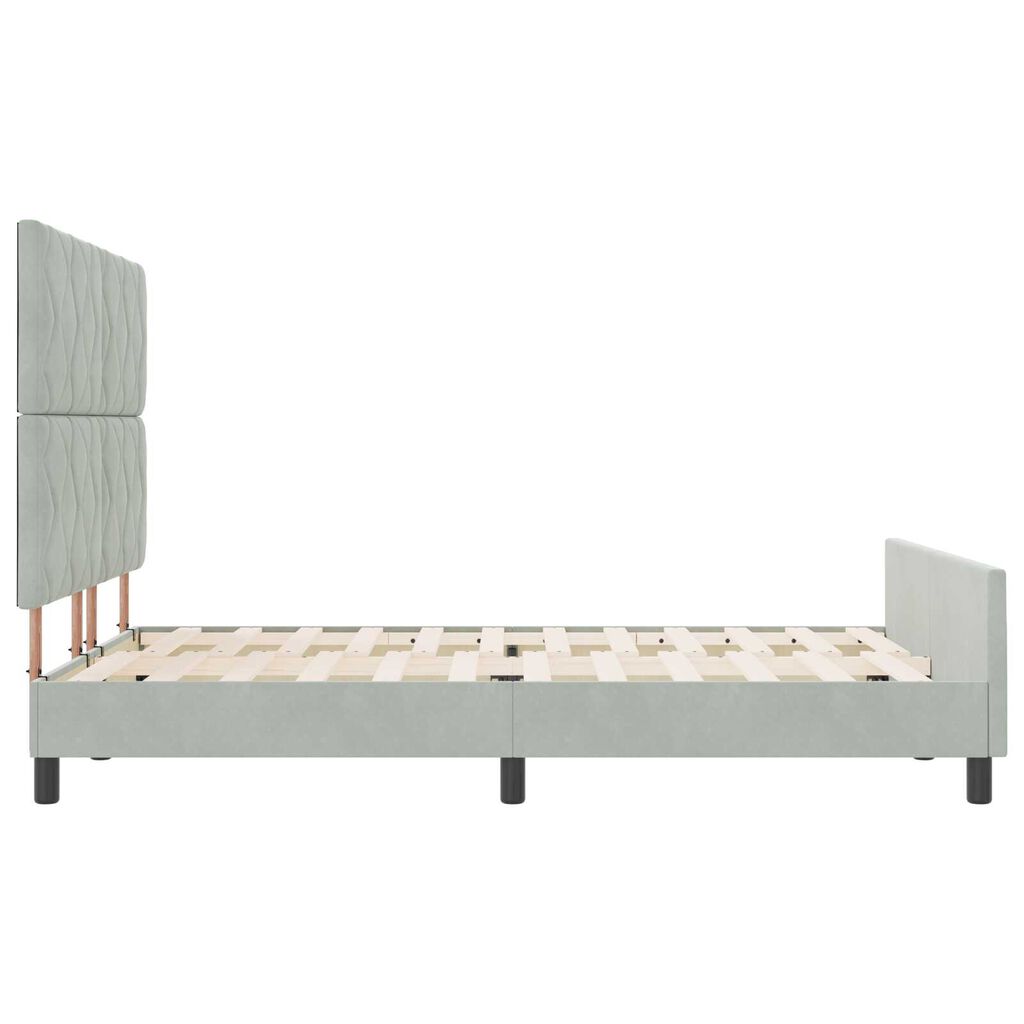 vidaXL Σκελετός Κρεβατιού Ανοιχτό γκρι 140 x 190 cm Βελούδο